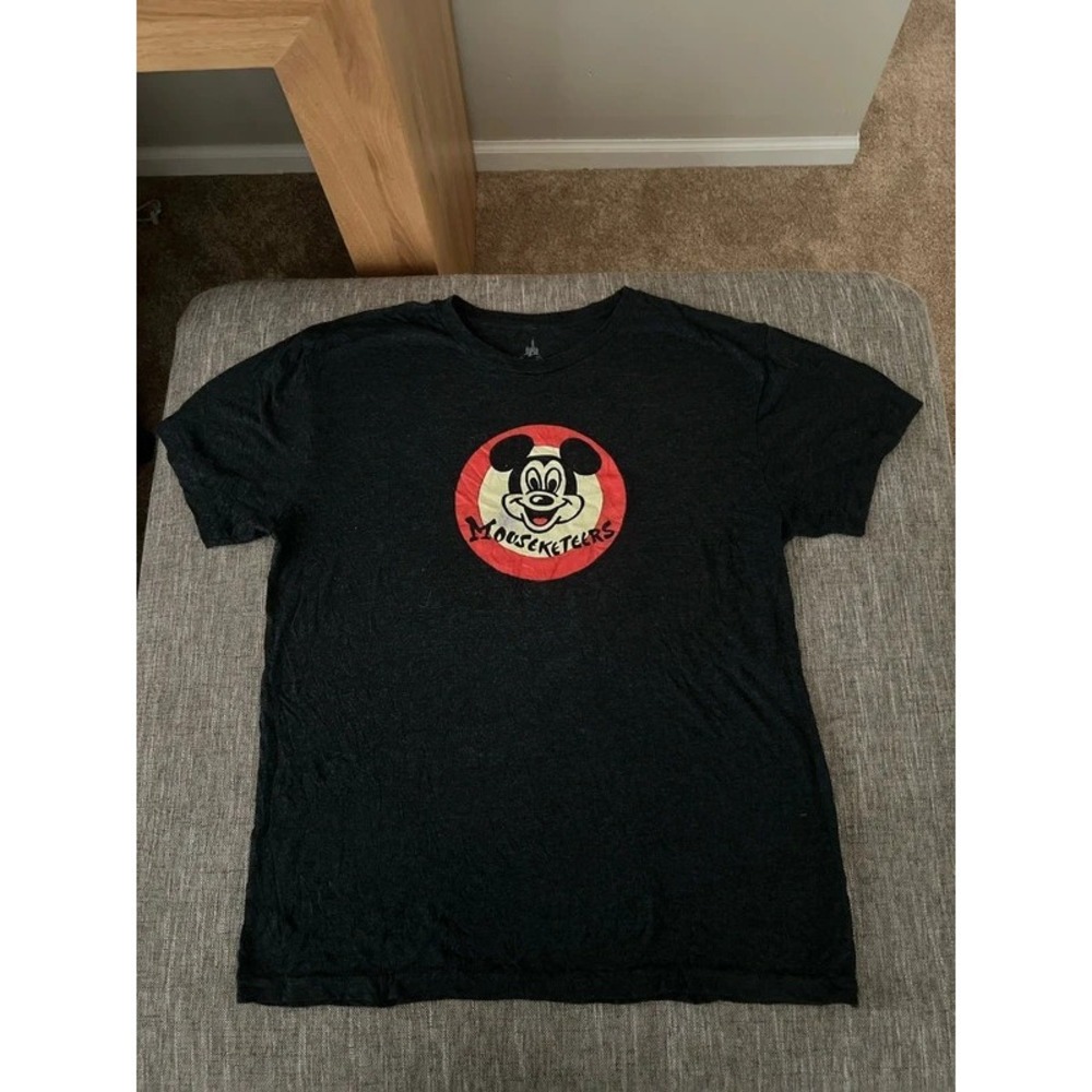 Disney Parks Mickey Mouse Mouseketeers Black Graphic T-Shirt Size Large